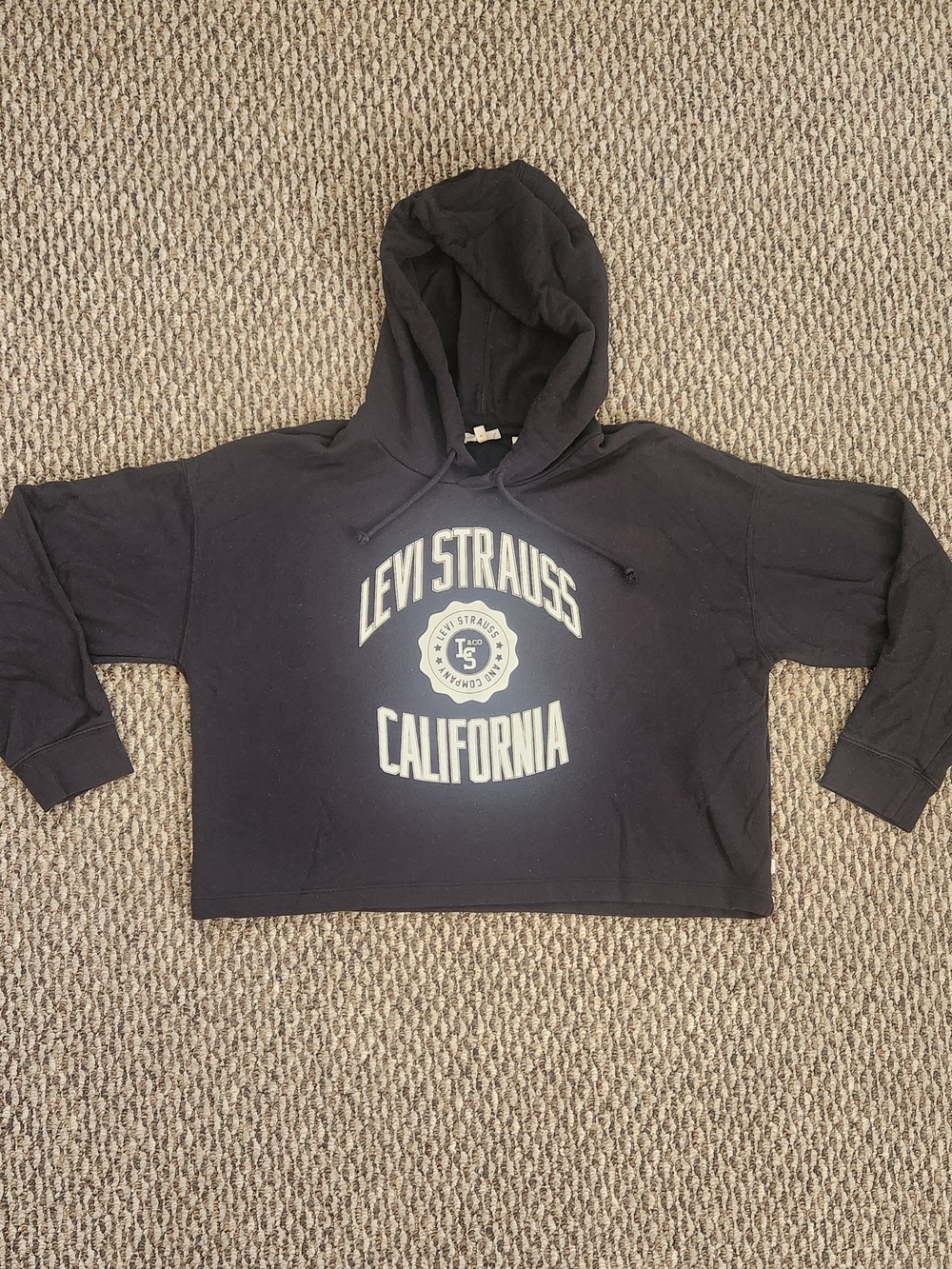 Levi's Black Hooded Sweatshirt - California Logo Size Large